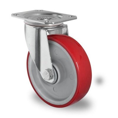 Rueda giratoria Ø 100mm rodamiento bola y rodadura PA/PU