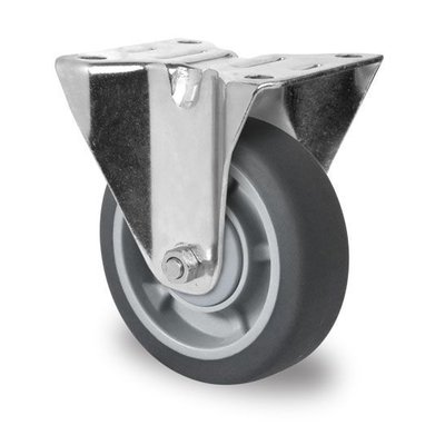 Rueda fija Ø 100mm rodamiento bola y rodadura PP/TPR