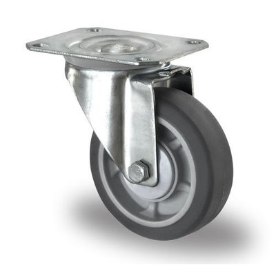 Rueda giratoria Ø 100mm rodamiento bola y rodadura PP/TPR