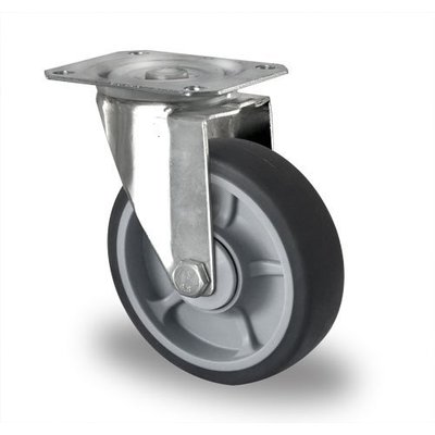 Rueda giratoria Ø 125mm rodamiento bola y rodadura PP/TPR