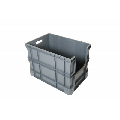 Caja apilable Euronorm 600x400x430mm con agarre abierto
