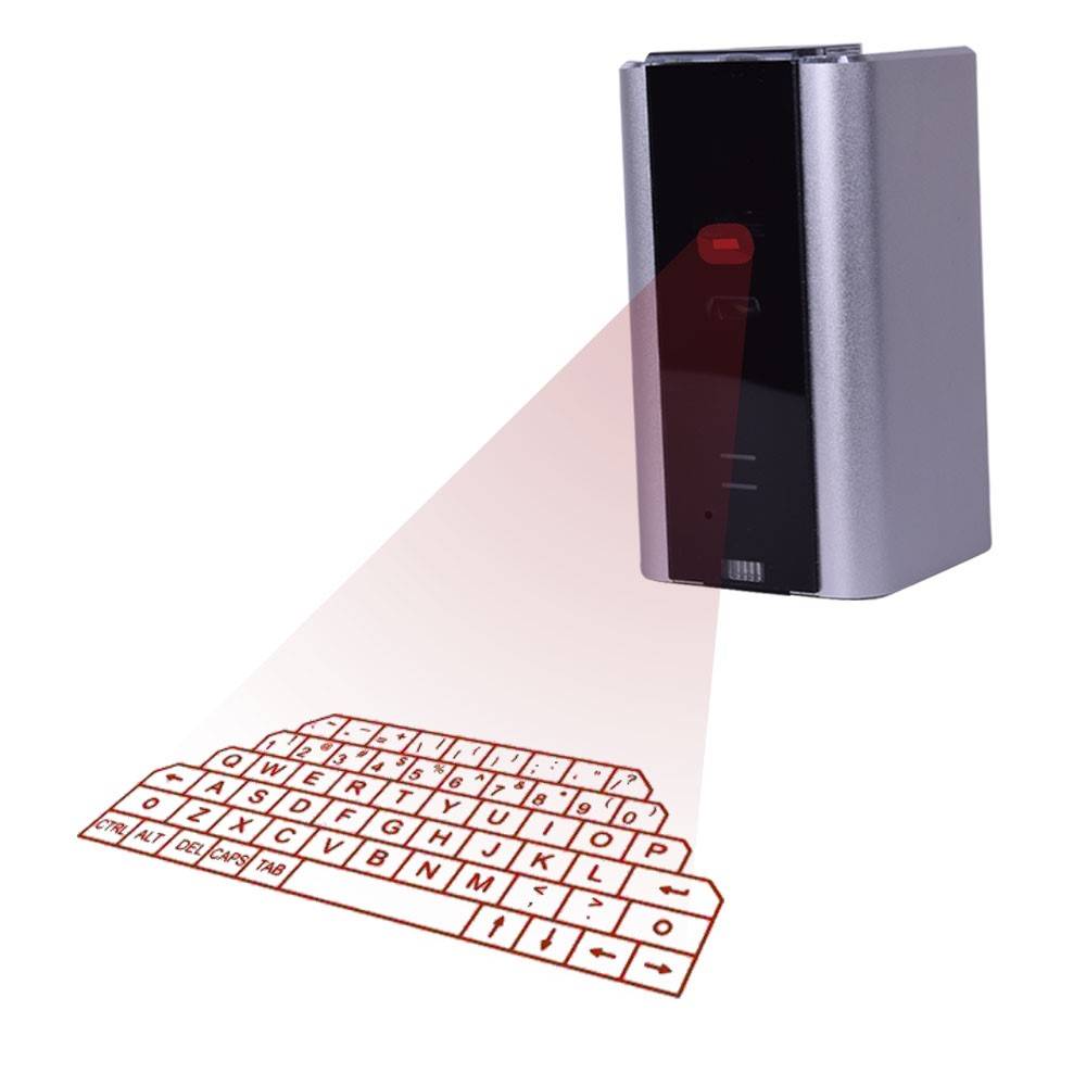 2-in-1 Bluetooth Speaker / Laser Toetsenbord en Muis - Zilver