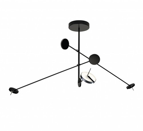 Grok Invisble led 3-voudige hanglamp 27W-3000K in zwart dimbaar