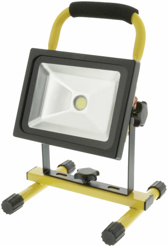 Konig Mobiele COB LED-bouwlamp 20 W – Zwart / Geel