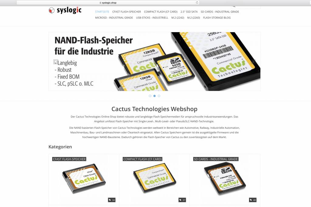 Syslogic lanciert eigenen Online-Shop für SSD-Speicher