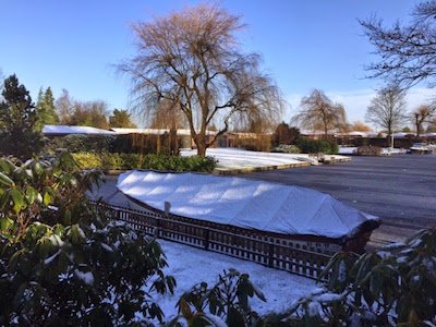 Bootzeil in de sneeuw