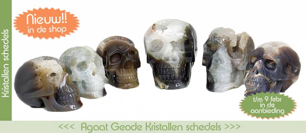Nieuw in de shop | Agaat Geode Kristallen schedels