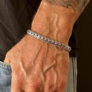 Zware zilveren armband heren armband Sieraden Armbanden Schakelarmbanden 