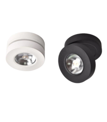 Spot LED saillie extra plat 7W blanc ou noir inclinable gradable