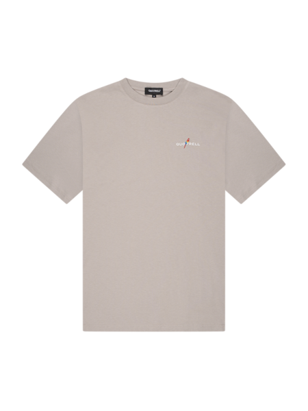 Quotrell Resort T-Shirt - Taupe/Off White