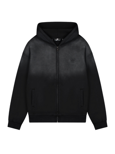 JorCustom Women Handscript Sunfade Zipped Hoodie - Black - Eddy's