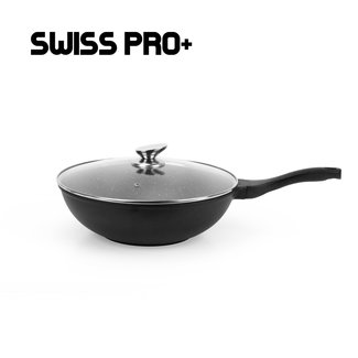 Royal Swiss® Set potten en pannen, 2 afneembare handgrepen, 9 stuks, marmeren coating, inductie, PFAS-vrij, voor alle bronnen van chaleu (Beige, 4