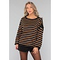 NEW2011 Schwarzer Pullover mit braunen Streifen