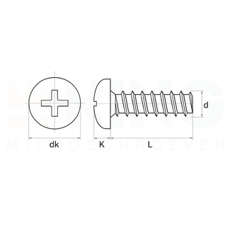 Spaanplaatschroeven platkop kruiskop 4x65/42mm RVS A2