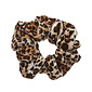 Scrunchie panterprint klein velvet zwart/bruin *