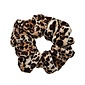 Scrunchie panterprint klein velvet zwart/bruin/crème *