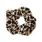 Scrunchie panterprint velvet zwart/bruin/crème *