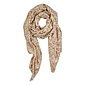 Viscose sjaal bessenprint met gouden details - wit/beige/bruin *
