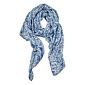 Viscose sjaal bessenprint met gouden details - wit/blauw  *
