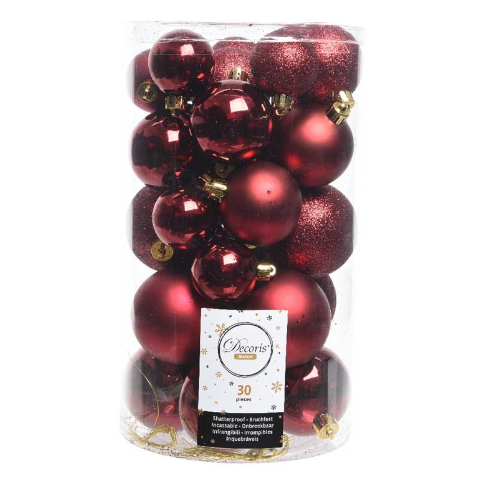 Glazen kerstbal ovaal | Rood-groen | 8 cm | It's all about Christmas