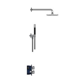 HotBath Hotbath Get together Regendoucheset IBS20 | Chroom | 3 Standen Handdouche | 30cm Hoofddouche | Plafondbuis 15cm | Handdouche met wandhouder