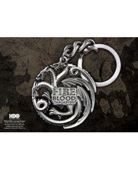 The Noble Collection Game of Thrones Metal Keychain Targaryen Sigil (Chrome-Gray)