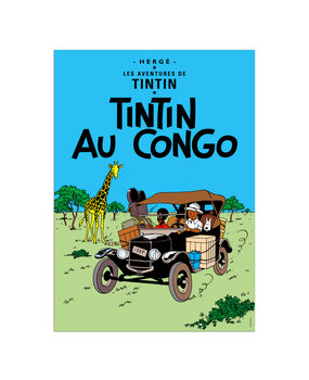 Tintinimaginatio Kuifje in Afrika Poster 50 x 70 cm