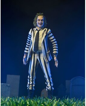 Neca Beetlejuice 1988 Action Figure Beetlejuice Black and White Striped Suit 18 cm