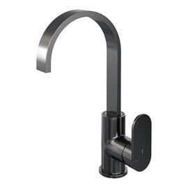 Brauer Brauer Edition Opbouw Wastafelmengkraan met Draaibare Uitloop - Plat - Hoog - PVD - Geborsteld Gunmetal