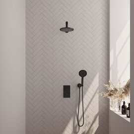 Brauer Brauer Edition Thermostatische Inbouw Regendoucheset met 3-Weg Omstel - 20cm - Mat Zwart
