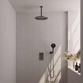 Brauer Brauer Edition Thermostatische Inbouw Regendoucheset met 3-Weg Omstel - 30cm - Geborsteld Gunmetal