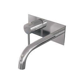 Brauer Brauer Carving Inbouw Wastafelkraan met Gebogen Uitloop & Afdekplaat - Chroom