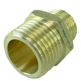 Gasdraad Verloopnippel 1/2x3/8 Bui messing 