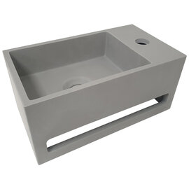 Wiesbaden Wiesbaden Julia Solid Surface Fontein - Kraangat Rechts - 35x20x16cm - Beton